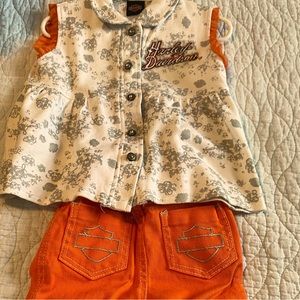 Infant girls Harley Davidson 2 piece summer outfit